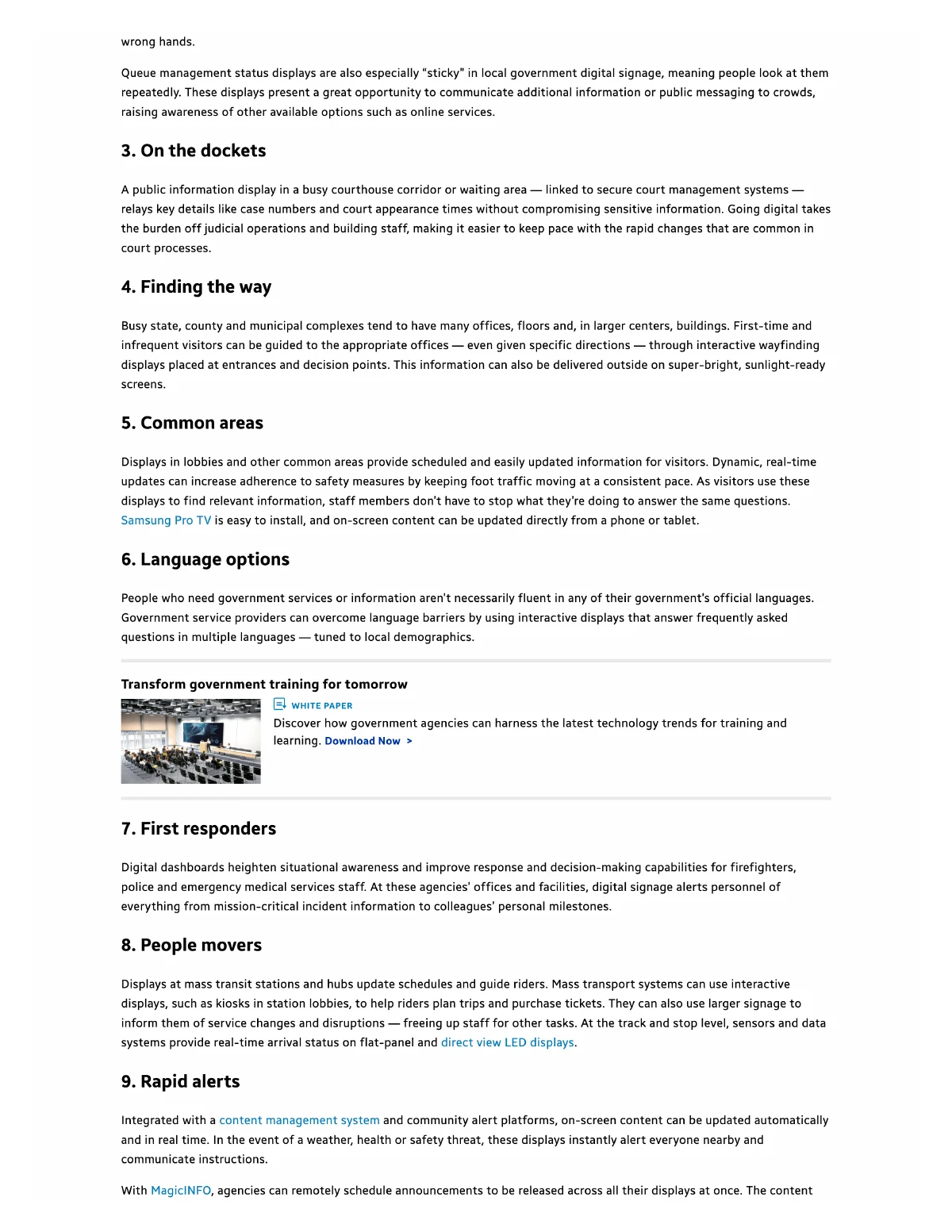 11 government uses for digital signage and video walls — page 2