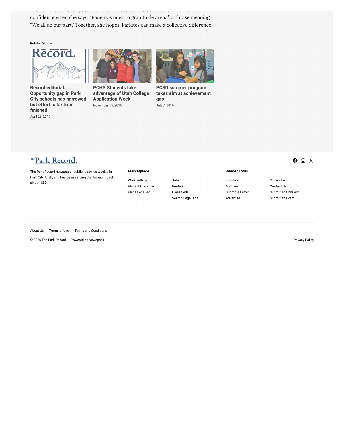 Park City schools make large strides to close the opportunity gap — page 10
