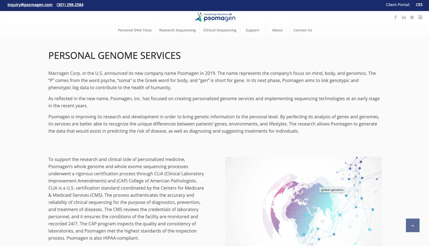 U.S. expansion and personal genome services — image capture